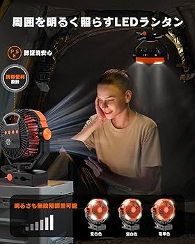 Amazon.co.jp: DUKUSEEKキャンプ扇風機 20000mAh大容量扇風機